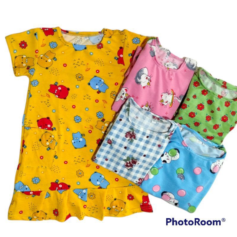 Long Tunik kids /dress anak babyterry import 2-6tahun