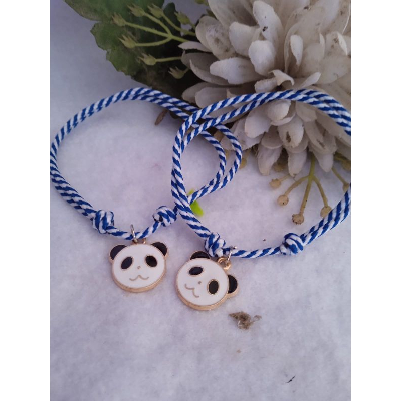 SEPASANG GELANG TALI PRUSIK LIONTIN PANDA lucu