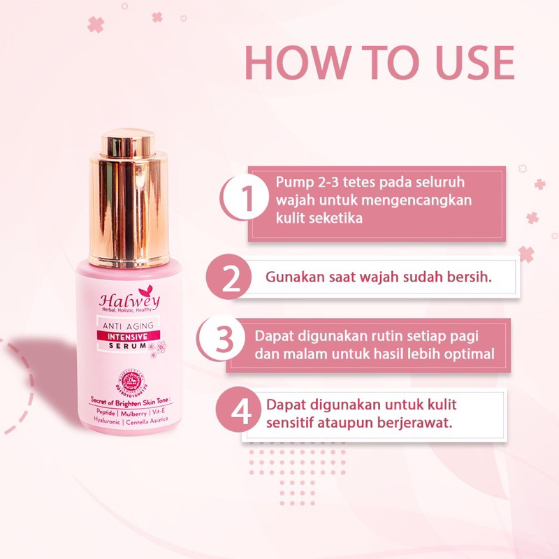 Anti Aging penuaan dini Intensive Serum Halwey Skincare indonesia Official Store