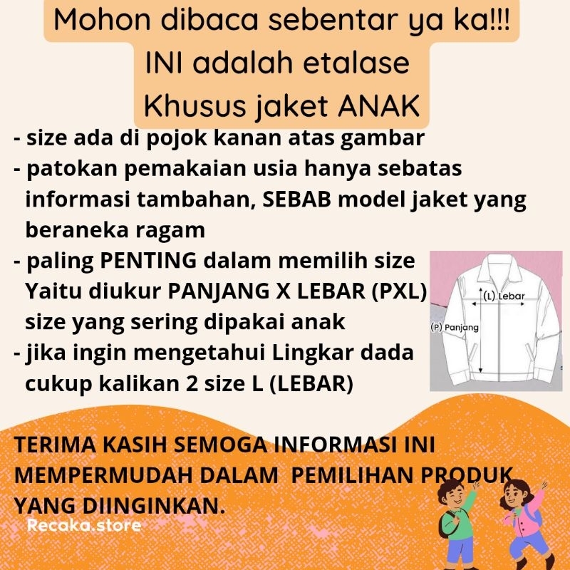 JACKET RUNNING ANAK 1 -10 Tahun