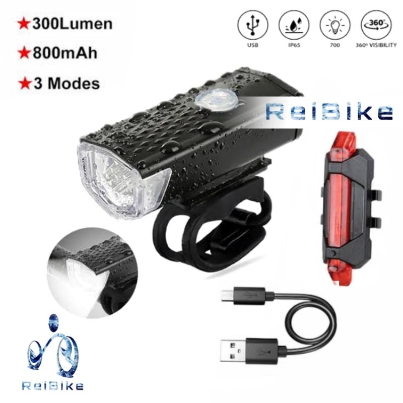 lampu sepeda led charge 1 set