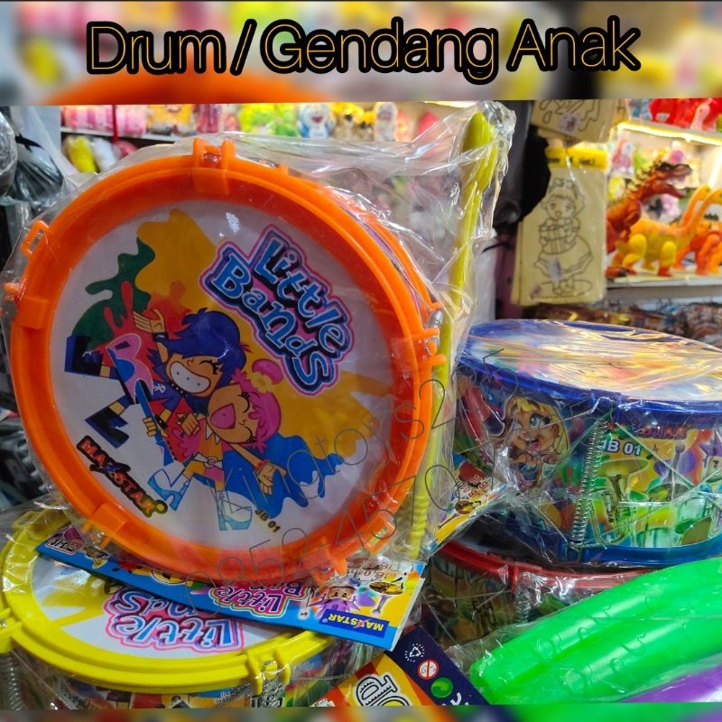 Mainan Anak Drum Gendang Stick Pemukul Tali Ukuran Besar Sedang Kecil Bunyi Nyaring Alat Musik Pukul