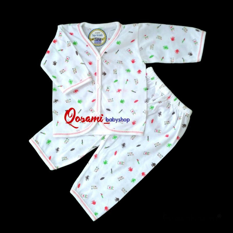 MEGA ( 3 Setel  )Setelan Panjang Bayi Newborn Motif SNI