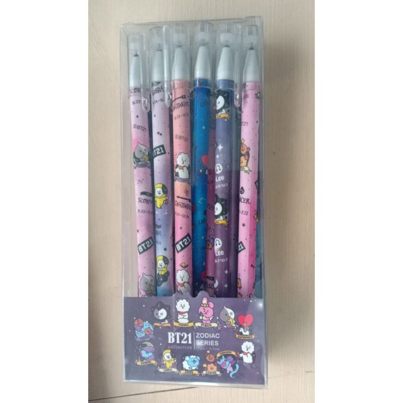 

Pulpen/Pensil/Ball Pen Bisa dihapus Karakter Lucu BT21 BTS Zodiak