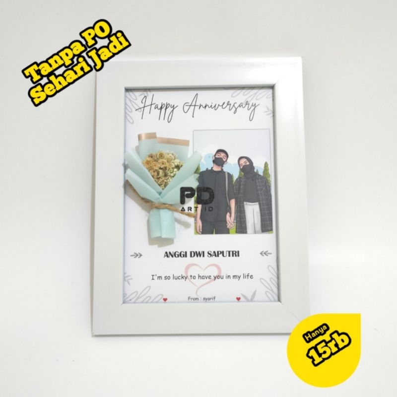 Kado Ulang tahun Kado Pernikahan Kado wisuda frame bunga kering, Gift Foto Aesthetic Murah, Kado Ulang Tahun Cewek Dan Cowok 1 Paket