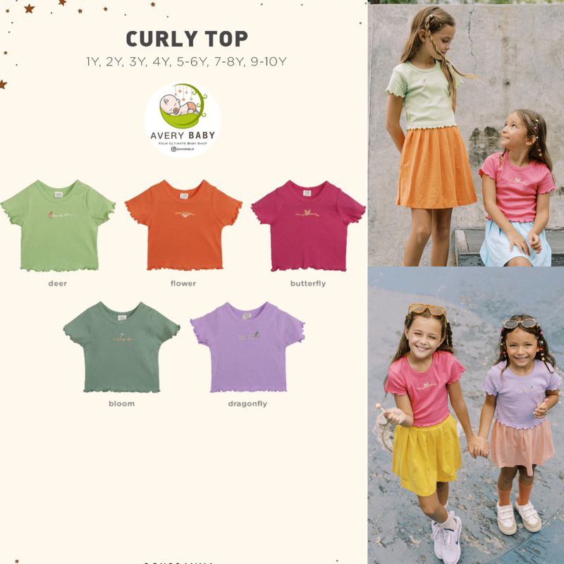 BOHOPANNA CURLY CROP TOP / CROP TOP BOHOPANNA/ CROP TOP TEE ANAK