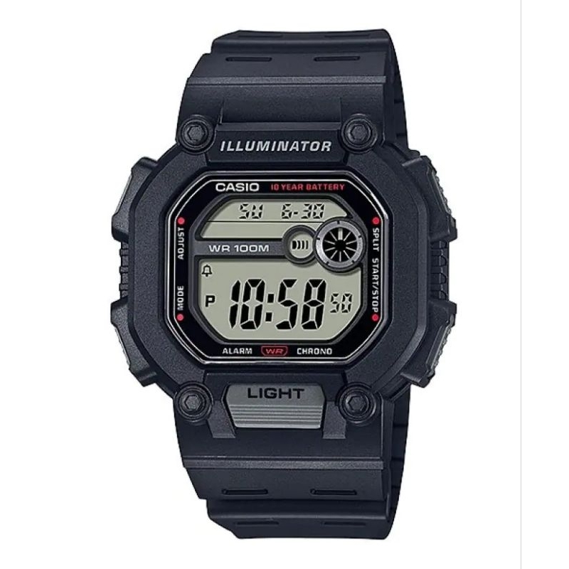Jam Casio General W-737H-2AVDF/ W-737H-1AVDF/W-737H-1A2VDF Illuminator Digital Dial Navy/Abu=Hitam  