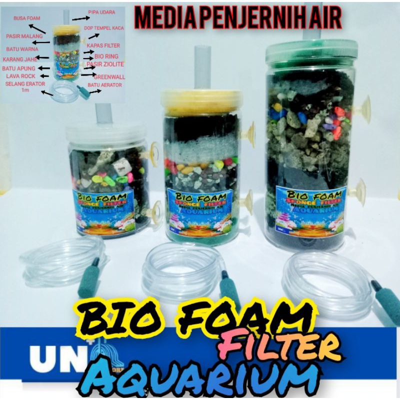 FILTER BIO FOAM AERATOR MEDIA PENJERNIH AIR AQUARIUM KOMPLIT