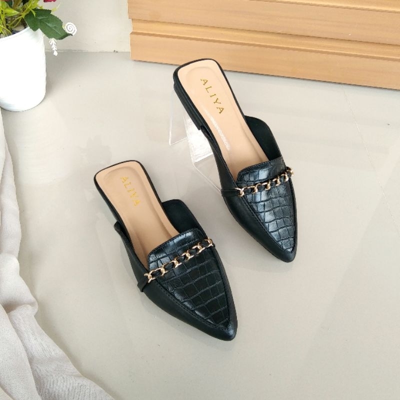 Aliya Croco Mules Wanita heels/hak 2cm