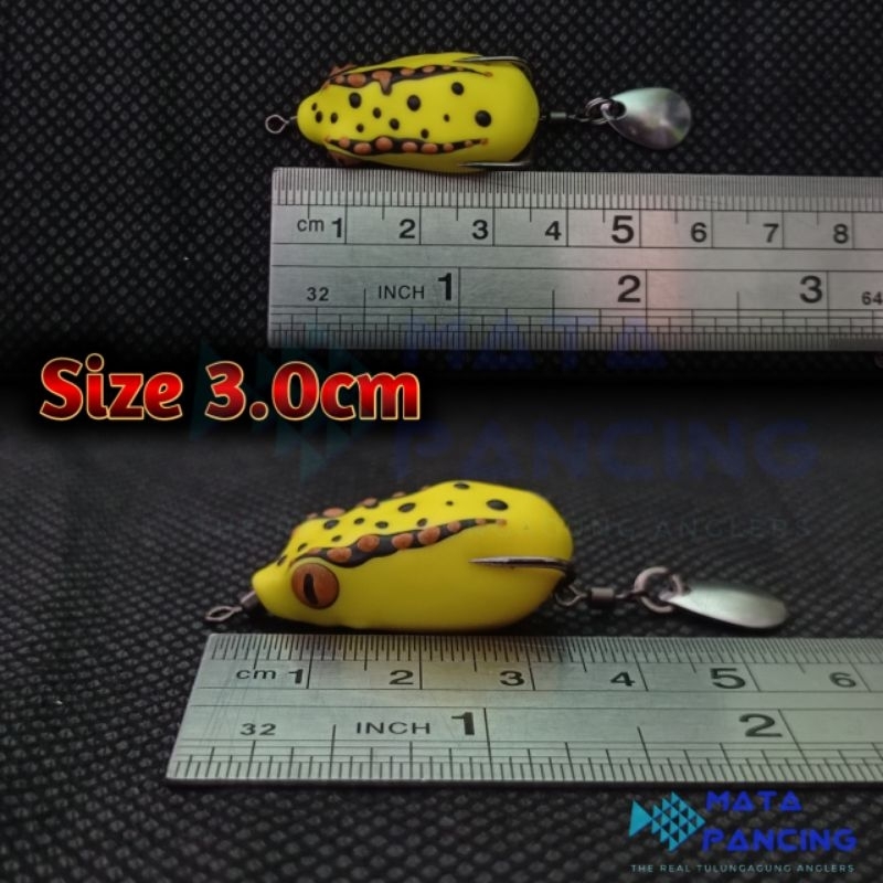 Rocky motif realistis 3D umpan pancing casting mini soft frog 3.0cm 3.5cm umpan casting gabus UV bright finishing kodok tiruan katak karet latex