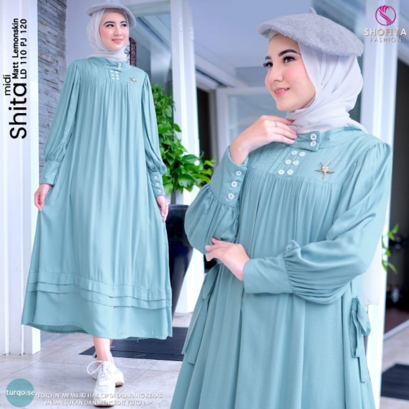 &quot;New ANABIA, PURNAMA&quot;,TYAS, SANDRA,SHITA &quot;Midi Dress Wanita Muslim by Ori Shofiya