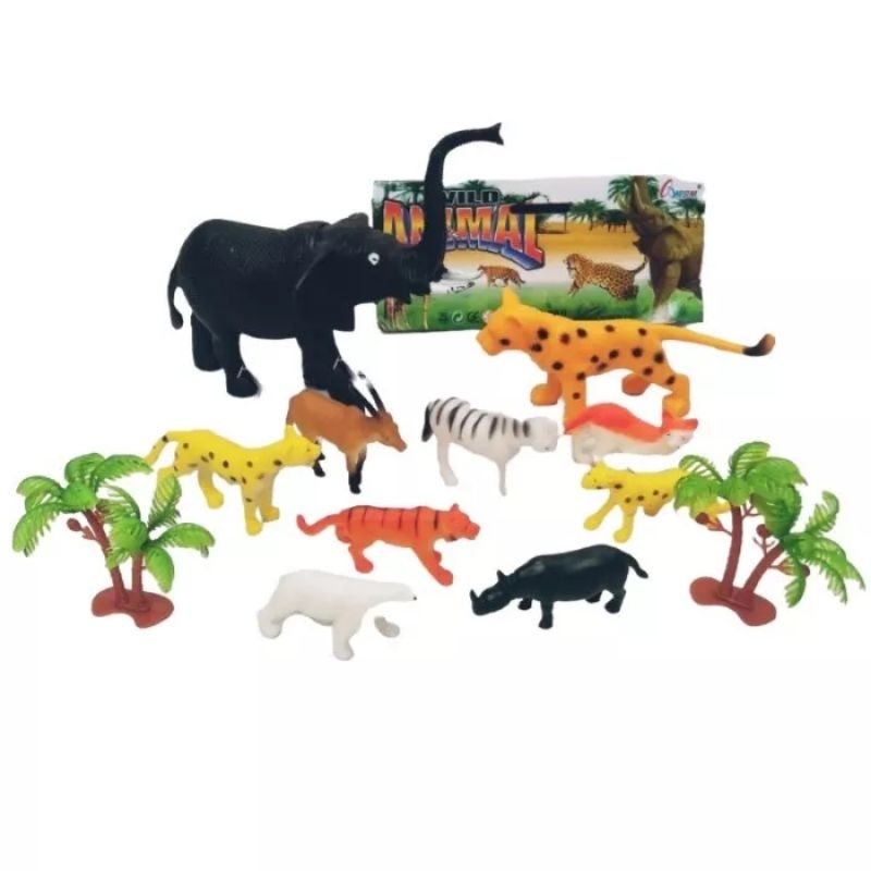 Mainan Anak Hewan Karet WILD ANIMAL ISI 11 HEWAN KODE A586