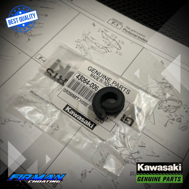 KARET GROMMET SELANG REM BELAKANG GROMMET HOSE CLAMP NINJA R SS RR ORIGINAL KAWASAKI 43064-006