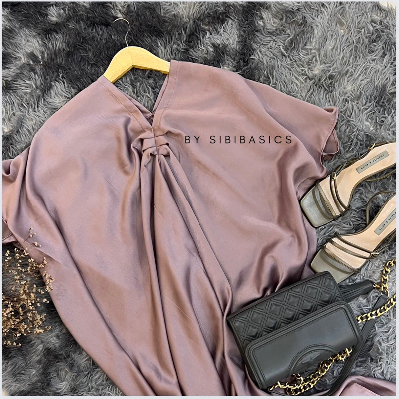 Kaftan Polos Satin Maxmara Elegant Premium