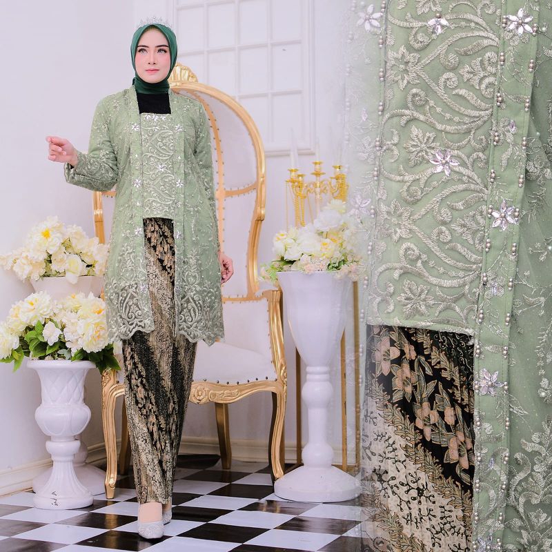 Setelan kebaya kutubaru sandrina//kebaya busui//kebaya seragam keluarga//kebaya kondangan terbaru