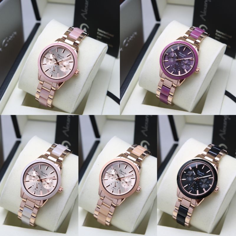 GRATIS BATERAI JAM TANGAN WANITA ALEXANDRE CHRISTIE AC2A41 / AC 2A41 CERAMIC ORIGINAL GARANSI RESMI 