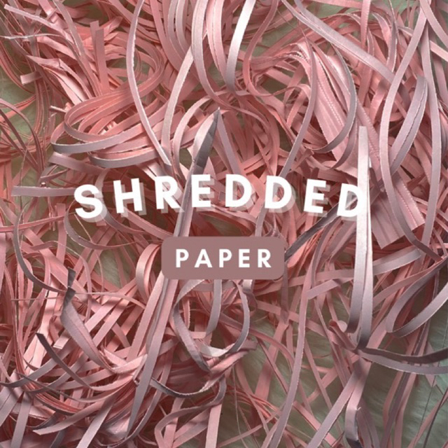 

shredded paper kertas cacah pink valentine gift