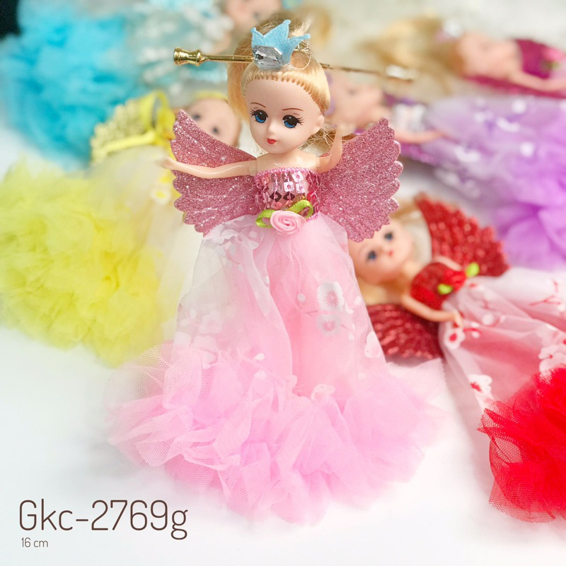 Gantungan kunci boneka gaun lucu keychain goodie bag / princess doll / gantungan barbie