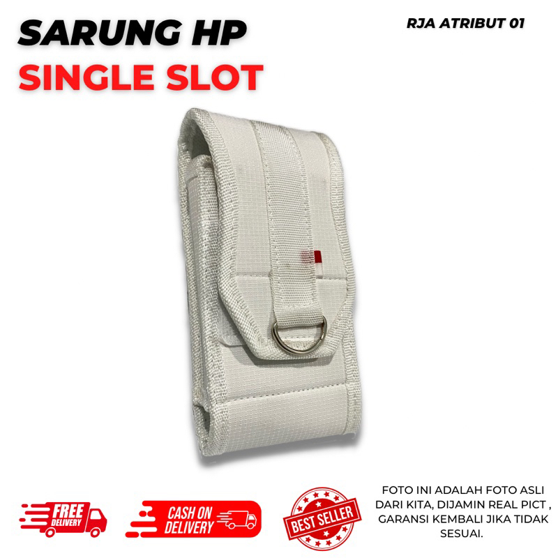 TEMPAT HP SINGLE SLOT PUTIH / SARUNG HP