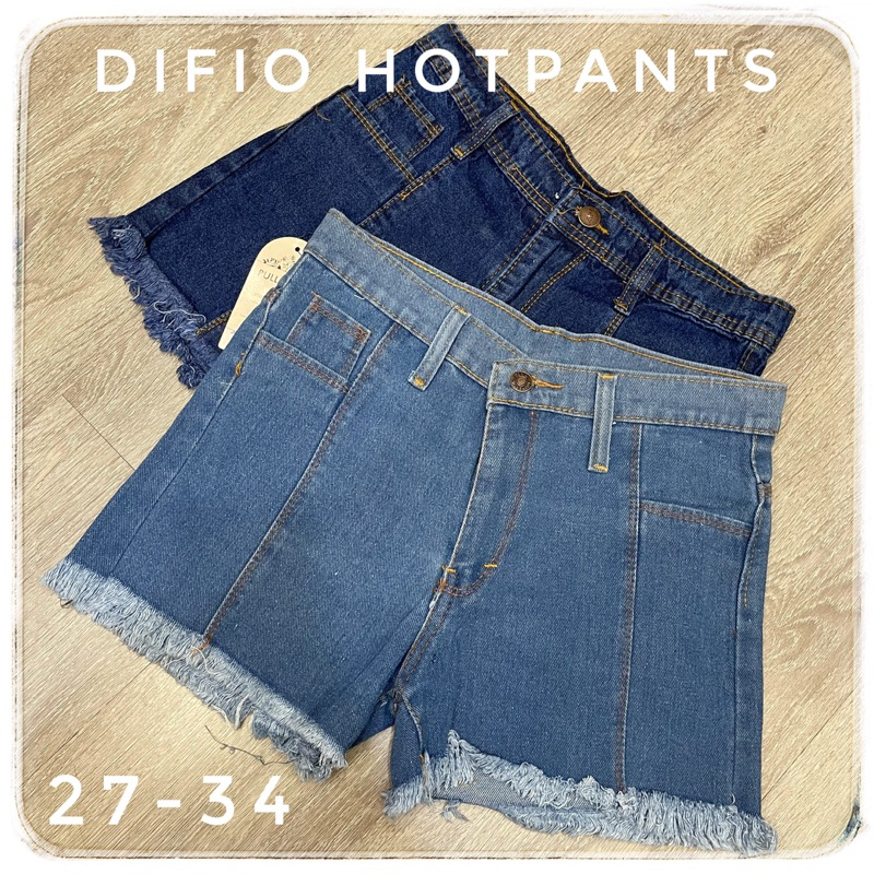 Celana Pendek Jeans Rawis / Hotpants Jeans Difio / Celana Pendek Tulang Jumbo 27-34