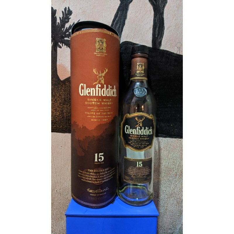 botol bekas minuman keras miras glenfidich 15 coklat botol antik botol unik botol pajangan prakarya 