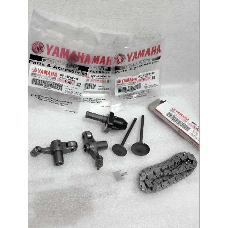 Tonjokan keteng+platuk klep, klep set, rantai keteng Yamaha Byson 5BP 45P