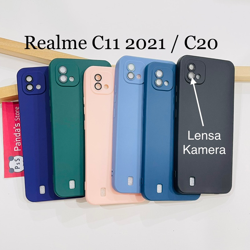 Case Realme C11 2021, C11 Biasa, C20 Lenspro Makaron Full Color Softcase Pro Lensa