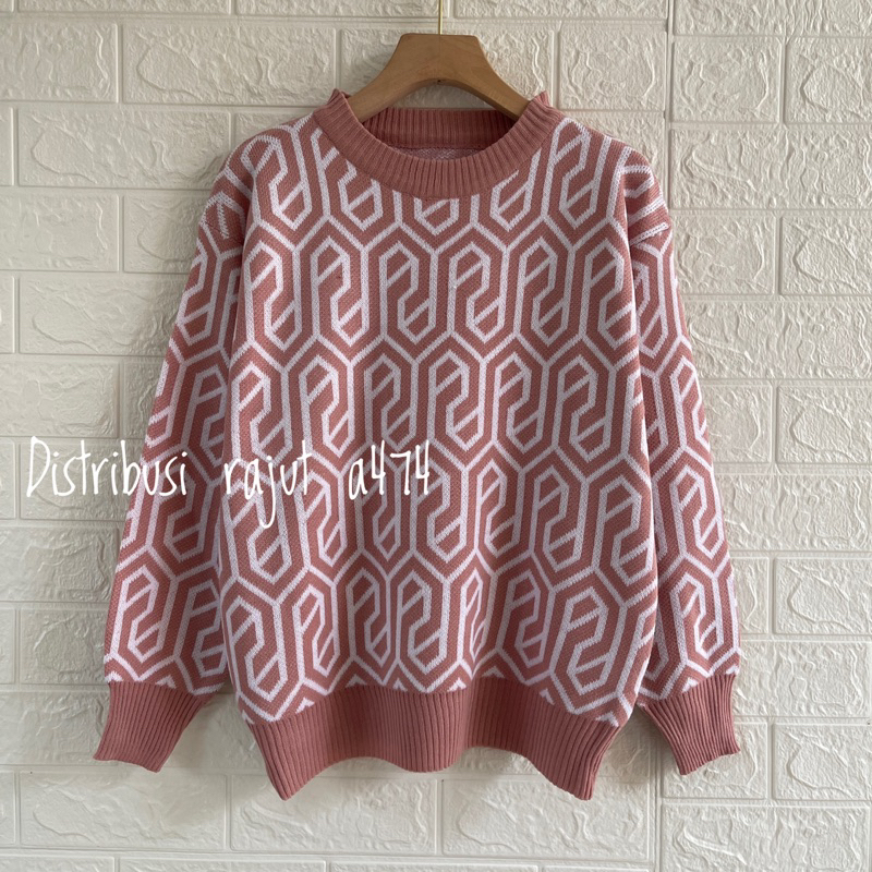 ARRAYO SWEATER RAJUT WANITA MOTIF ARABICk