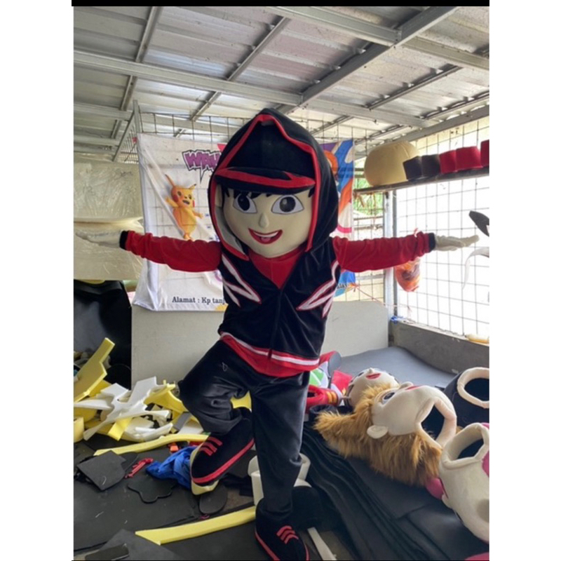 KOSTUM BADUT MASKOT KARAKTER BOBOIBOY PETIR MERAH