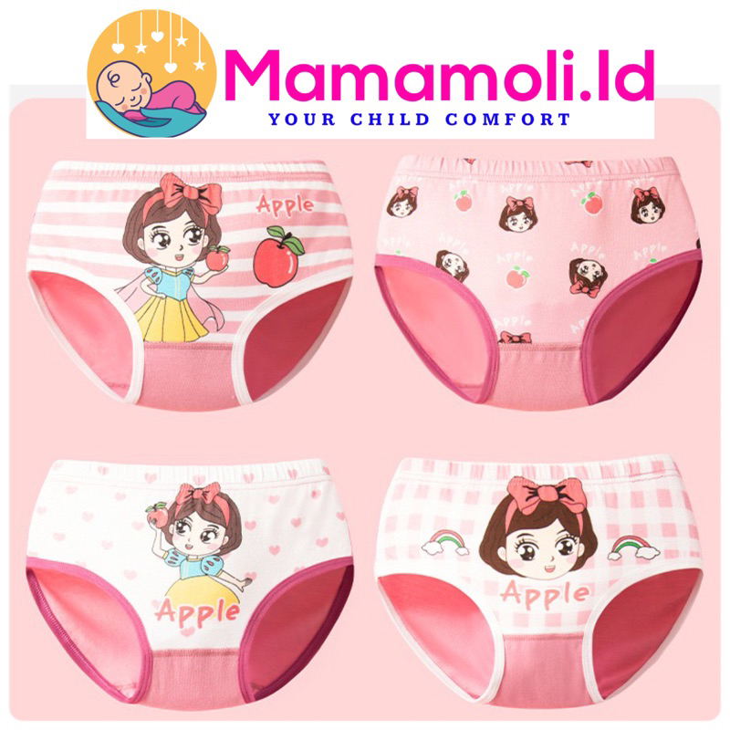 Kolor Anak Perempuan / CD Anak Perempuan / Celana Dalam Anak Perempuan 4 in 1 ( 4 Pcs/ Bungkus ) / Celana Sempak Anak Cewek/ Kancut Anak Perempuan/ Girl Underwear