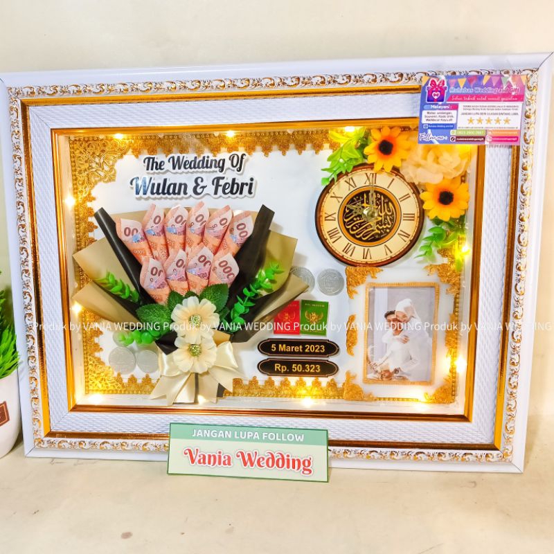Mahar Pernikahan Jam / Mahar Foto / Bingkai Mahar Pernikahan Buket