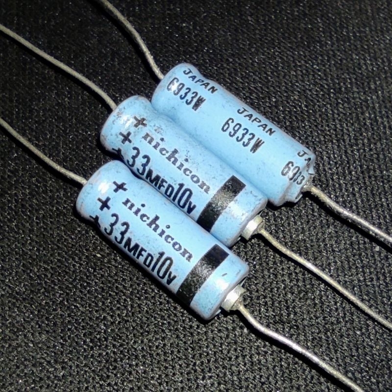 Elco 33UF NICHICON 6933W JAPAN Axial 33mfd NOS Vintage capacitor 33 uf elko kapasitor 33mf 33u bukan