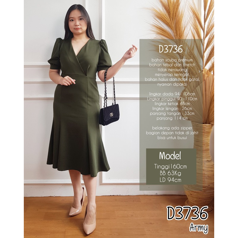 Dress wanita scuba duyung mermaid bahan tebal dan nyaman bisa busui