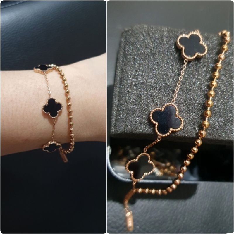 Gelang Titanium asli motif elv Premium Quality Anti karat anti alergi Bracelet Stainless Steel bahan tebal Rg0293