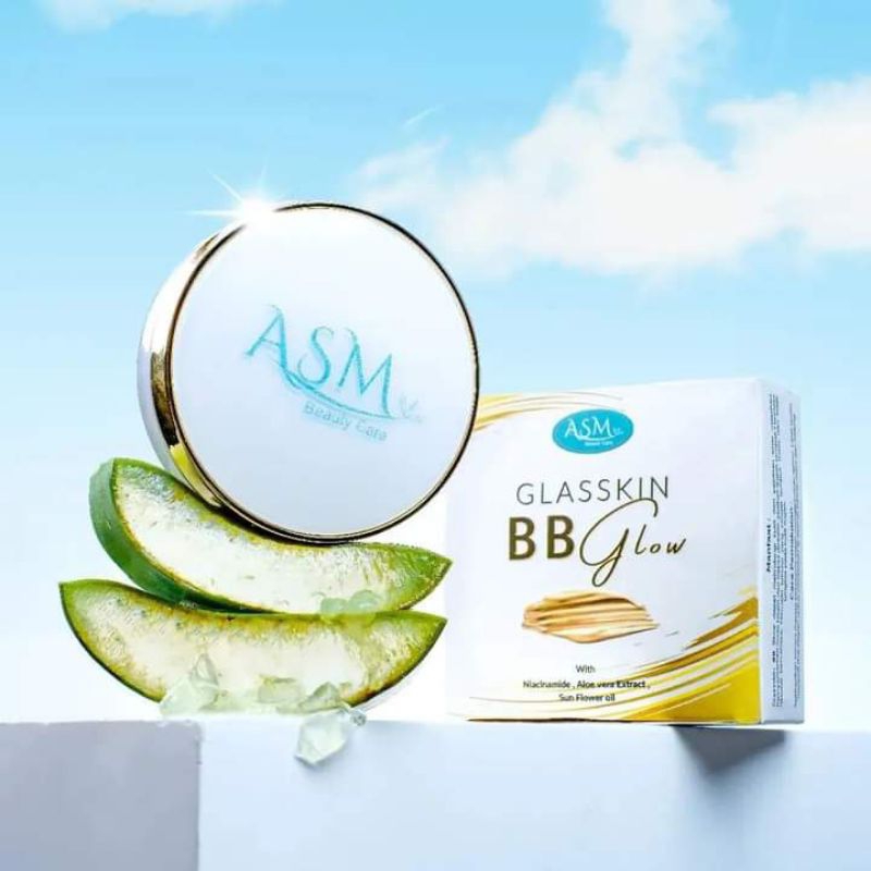 Glasskin BB Glow ASM Beauty, BB Cushion, Cushion,Matte Finish,Ringan,Mudahdiblen, Menyatu, Semua war