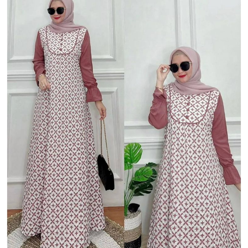 NEW FALIA DRESS CRINCEL PREMIUM/DRESS GAMIS LEBARAN/GAMIS CRINCEL BUSUI