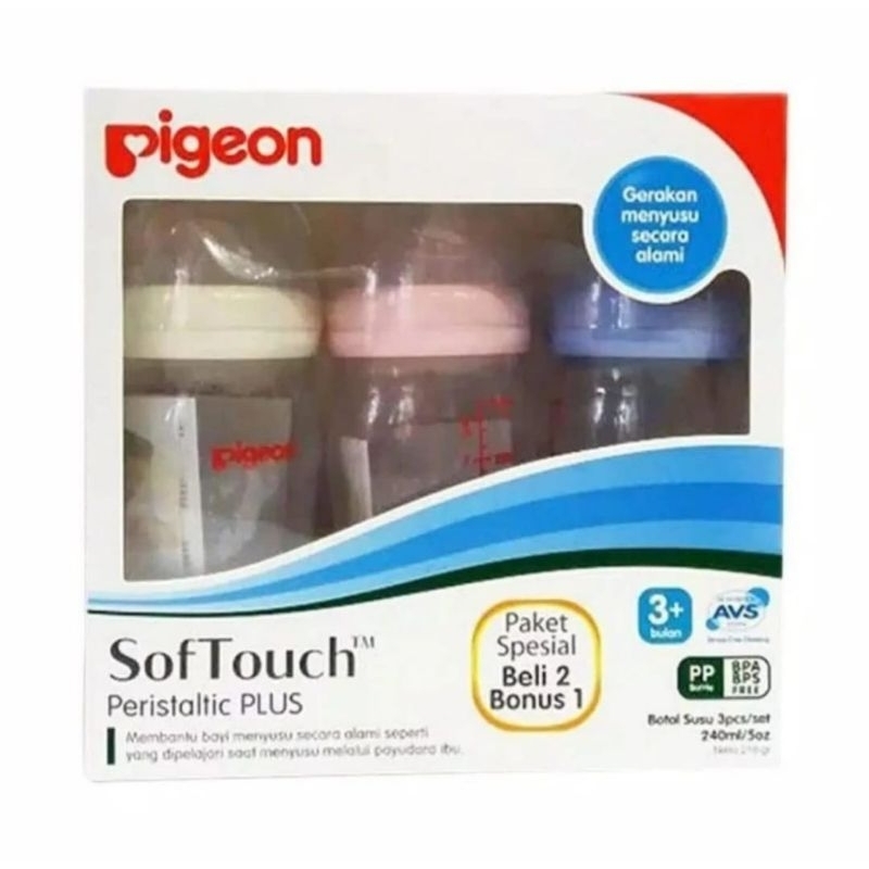 Pigeon Botol Soft Touch Wide Neck  Peristaltic Plus Pigeon 240ml