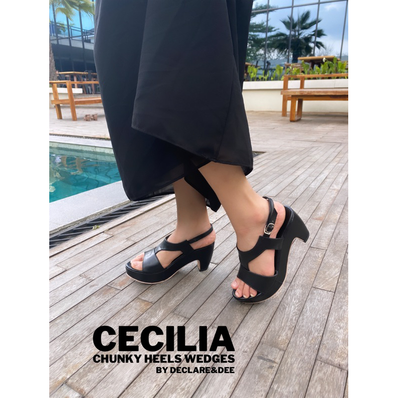 DECLARE&amp;DEE WEDGES WANITA CECILIA HEELS CHUNKY