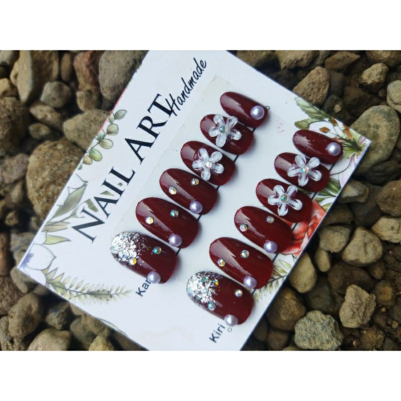 kukupalsu oval maroon 12 pcs LENGKAP dgn lemnya