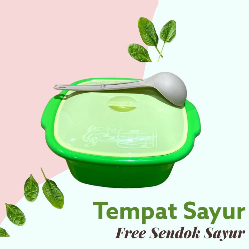 Kotak Wadah Sayur Lebaran MELODY Plastik/ Tempat Sayur Bonus Sendok Sayur / Wadah Saji Serbaguna