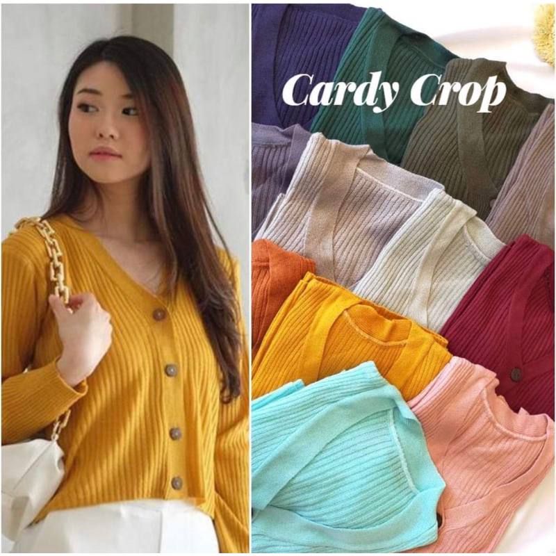 kardigan kancing olivia crop -baju atasan wanita premium