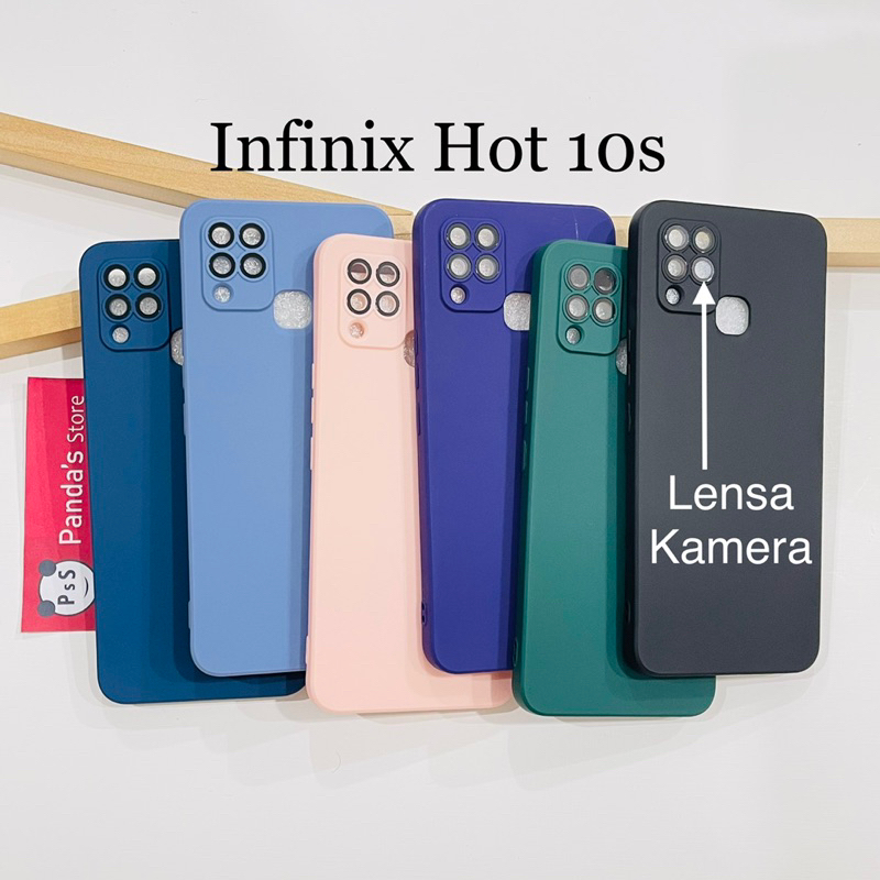 Case Infinix Hot 10s Lenspro Makaron Full Color Softcase Pro Lensa