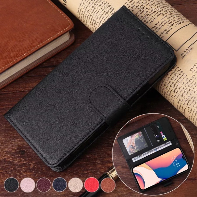 Flip Cover Infinix Note 8 Note 10 Note 10 Pro Note 11 Note 11 Pro Note 12 G96 Case Flip Cover Kulit Wallet Leather Case Dompet