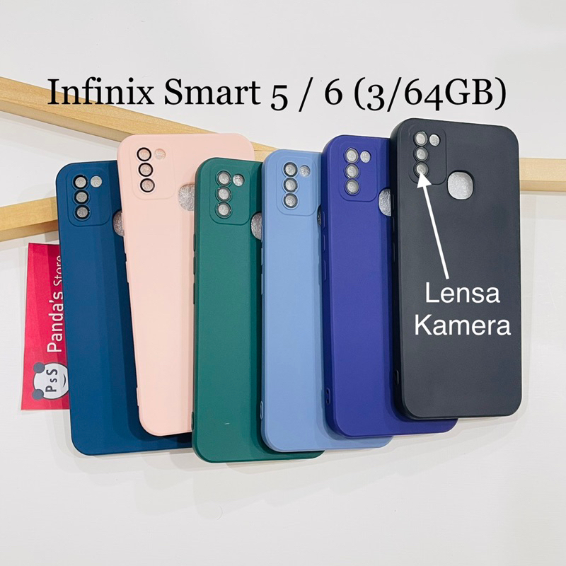 Case Infinix Smart 5 , Smart 6 2/32 , Smart 6 3/64 Lenspro Makaron Full Color Softcase Pro Lensa