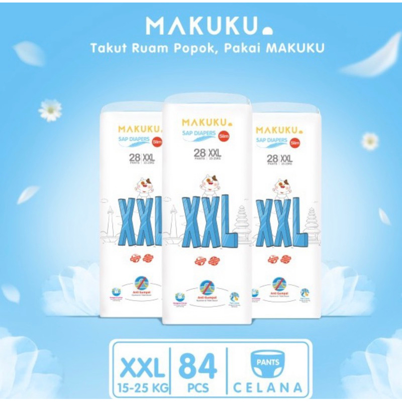 ( 3 pcs) Makuku Air Diapers Slim Pants xxl28 x3