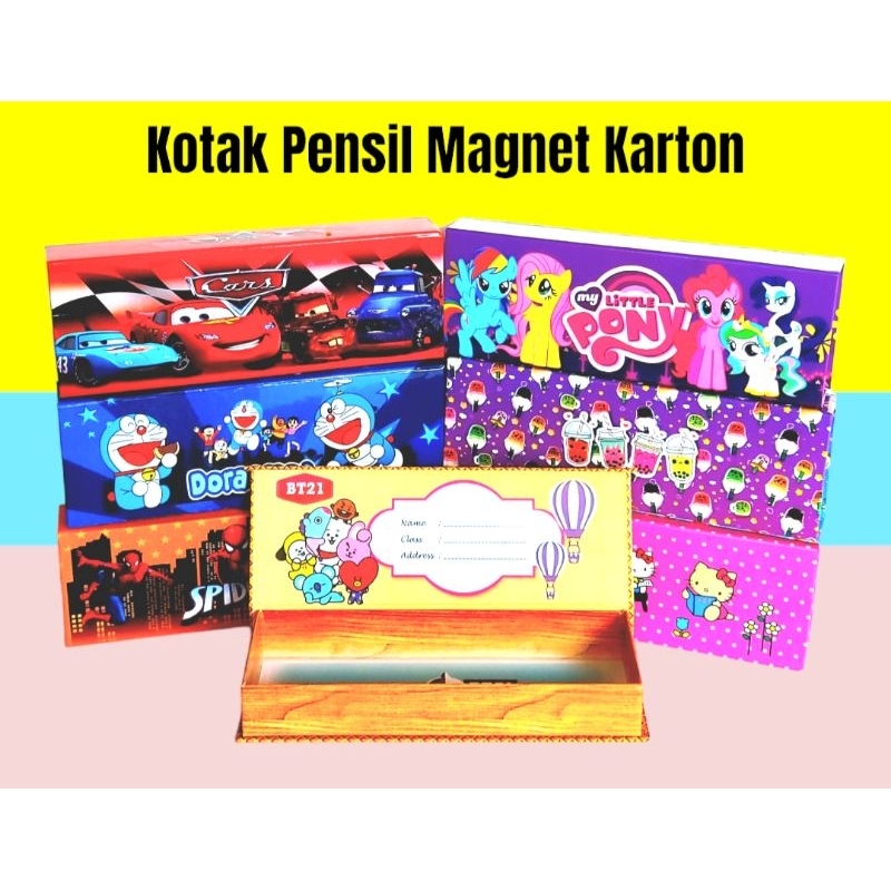 

Kotak Pensil Magnet Murah Karton Karakter Kartun 21 x 8 cm
