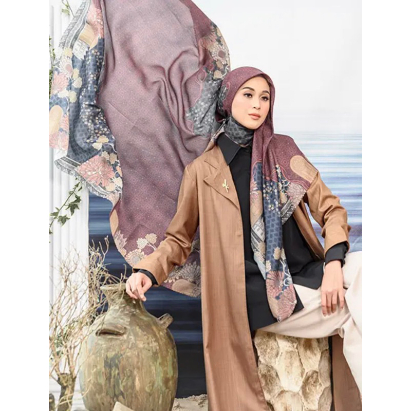 Button Scarf Maroon by Wearing klamby