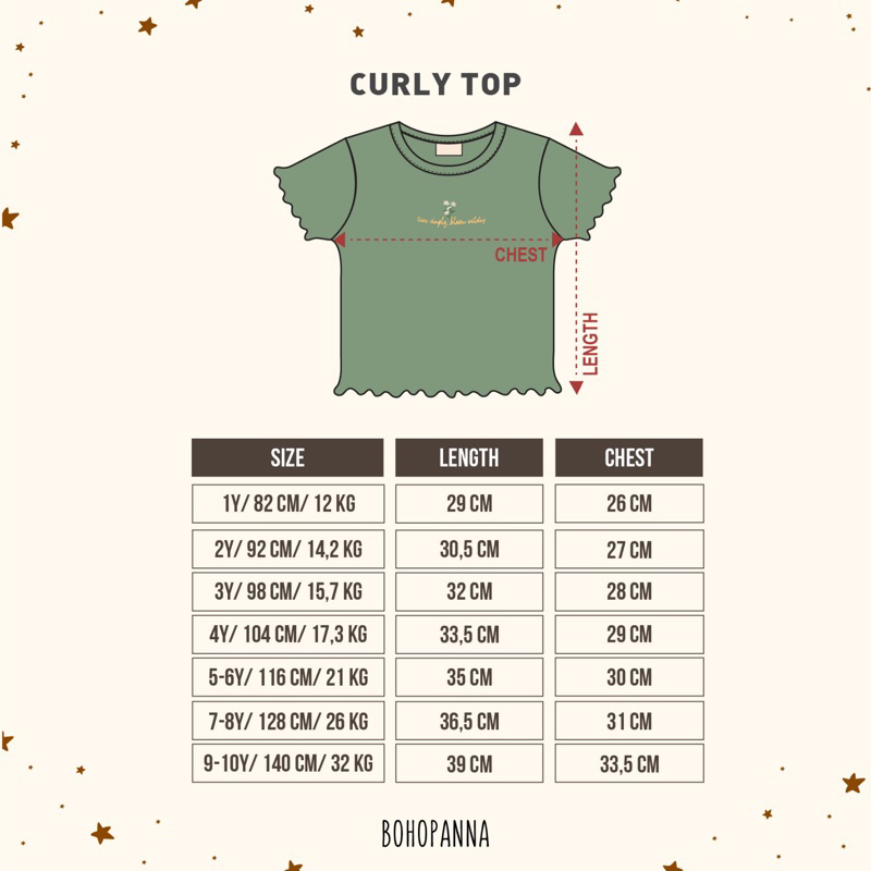 DINOANDBUNNY - CURLY CROP TOP - Bohopanna Bohobaby - Baju Atasan Anak Perempuan