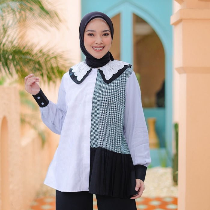 Eleanorre Ellery Collar Embroidery Atasan Muslim Wanita