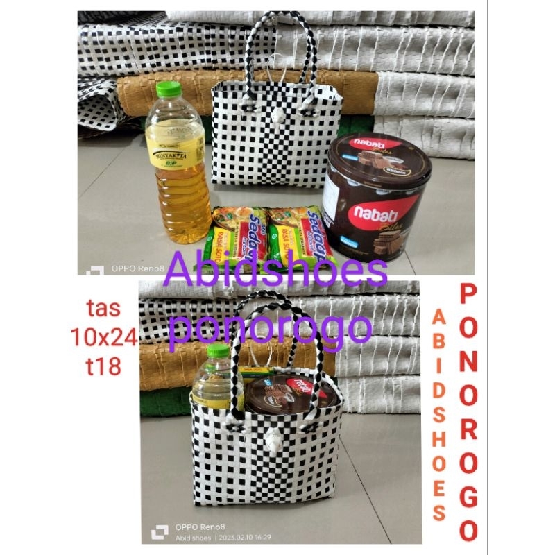 Tas anyaman plastik grosir murah tas monochrome